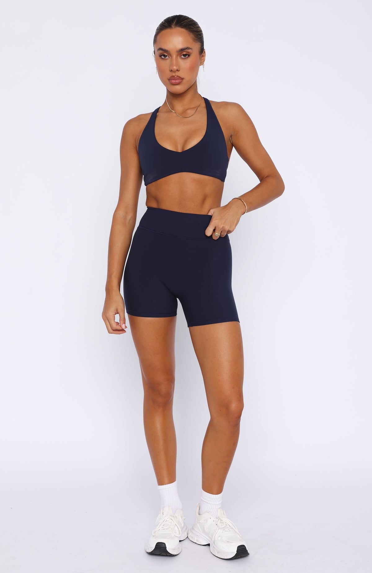 Keep Up High Waisted Shorts 4 Navy