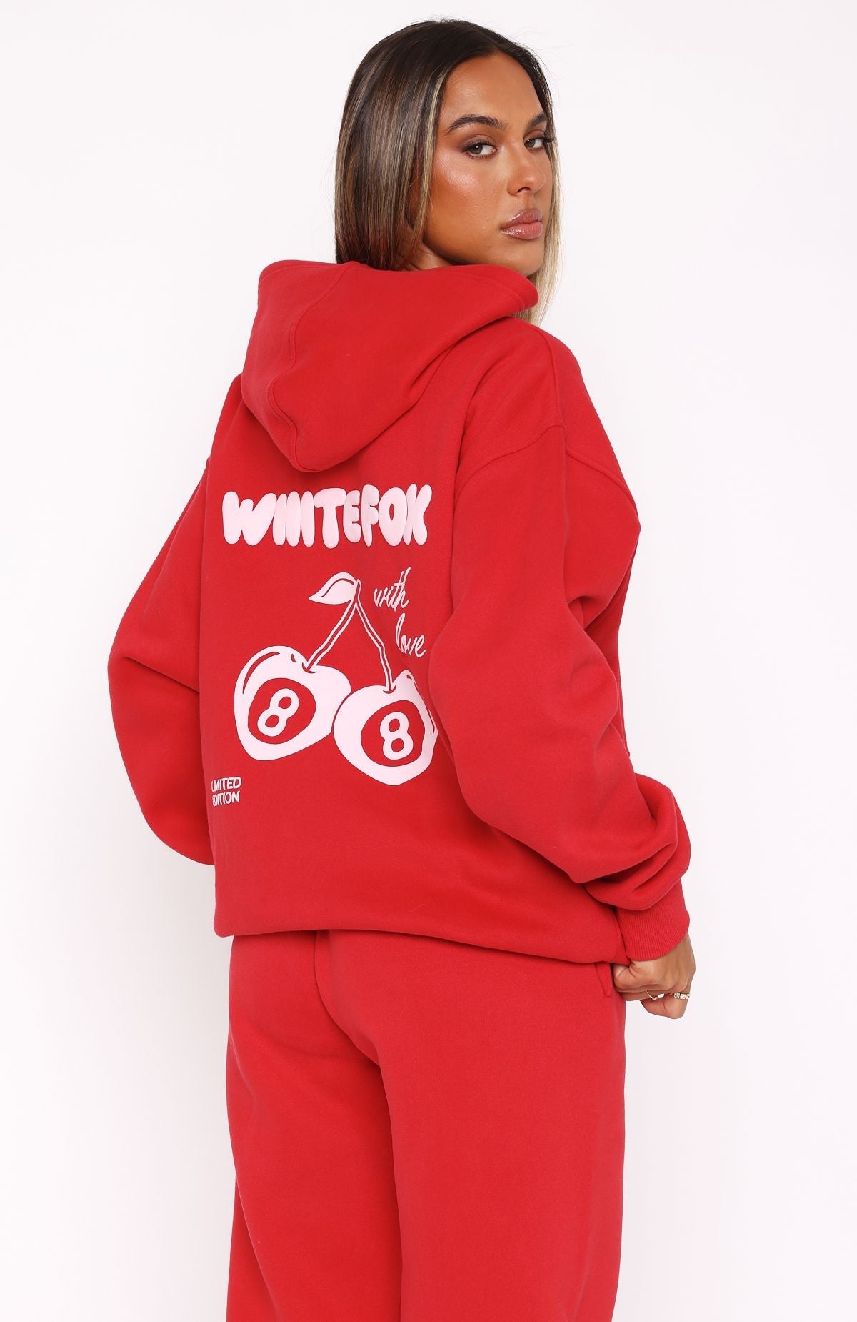 With Love In The Moment Oversized Hoodie Red
