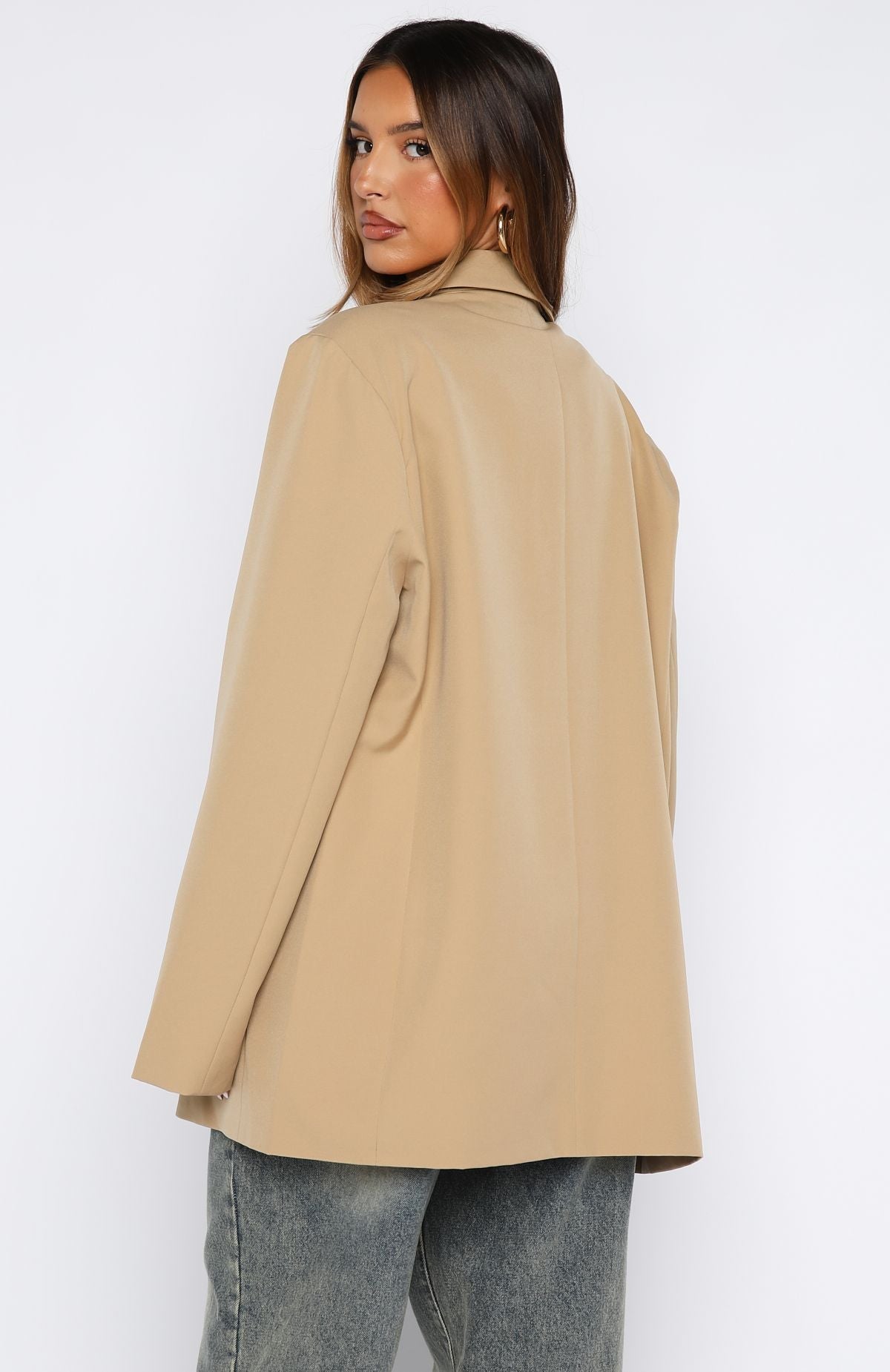 Catch Me Now Oversized Blazer Sand