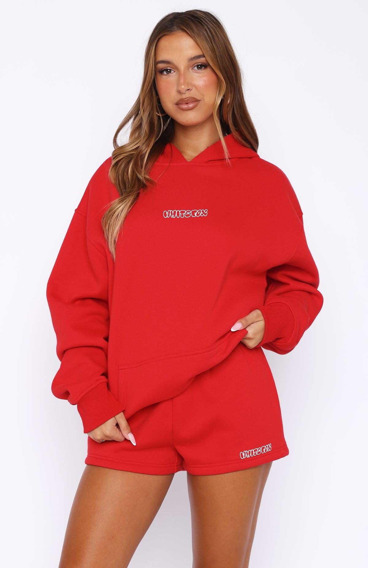 Take A Guess Oversized Hoodie Red