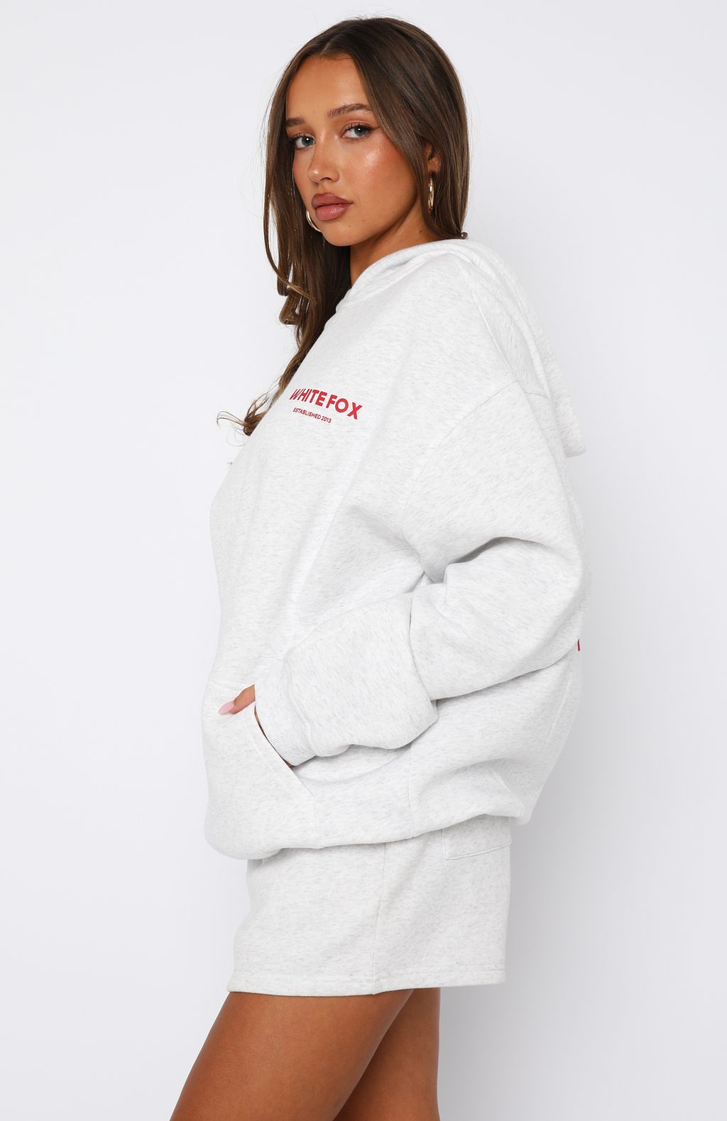 Sweet Cherry Edition Oversized Hoodie Grey Marle