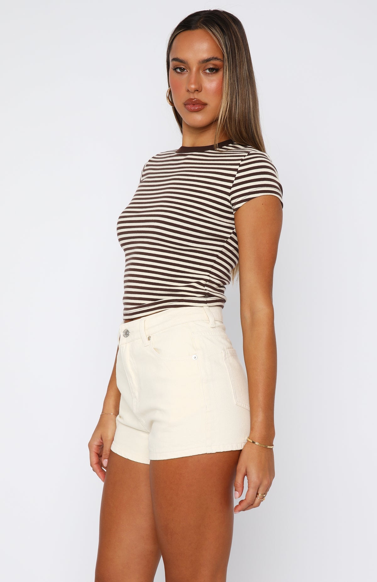 Emerson Denim Shorts Cream