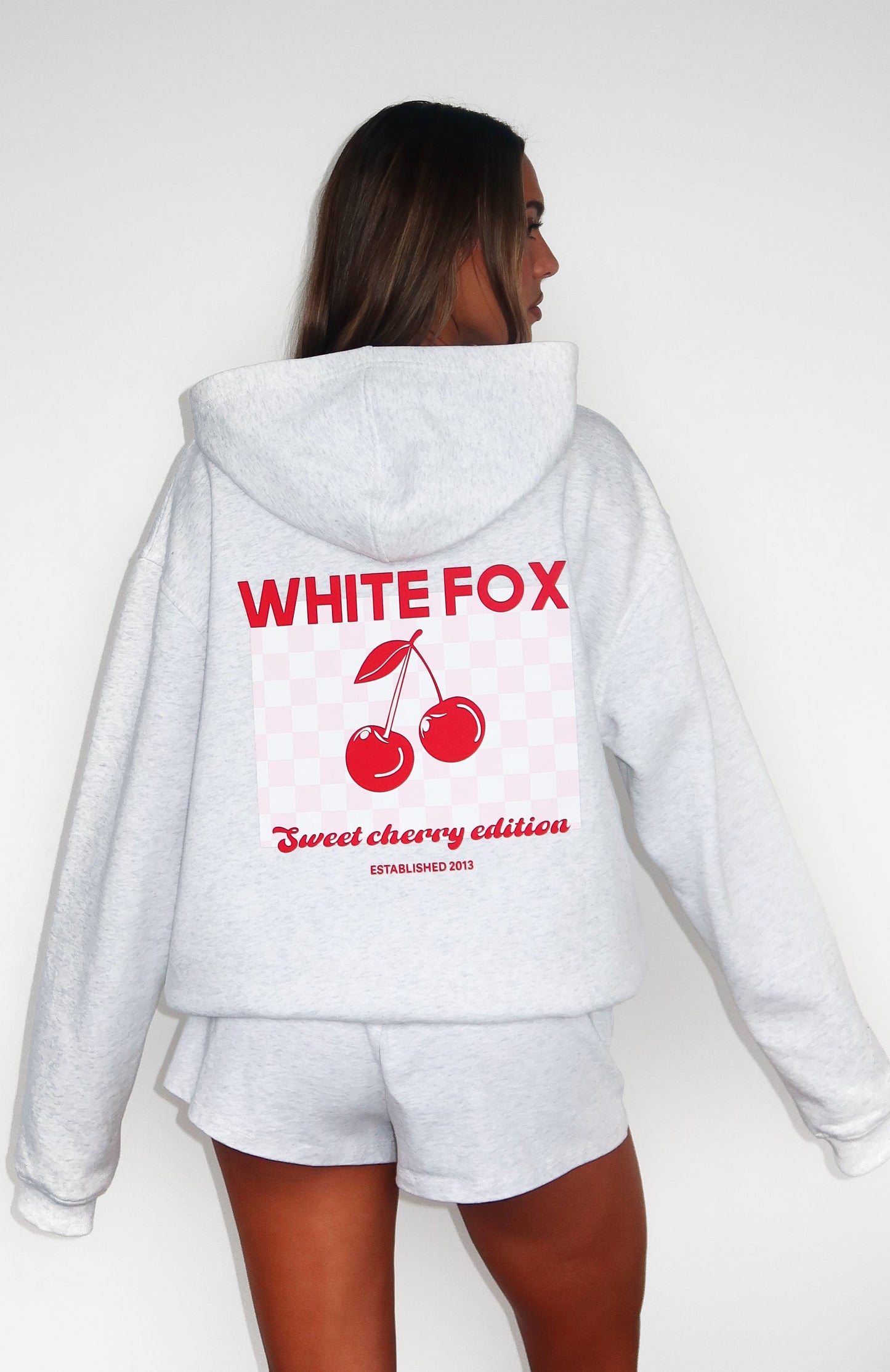 Sweet Cherry Edition Oversized Hoodie Grey Marle
