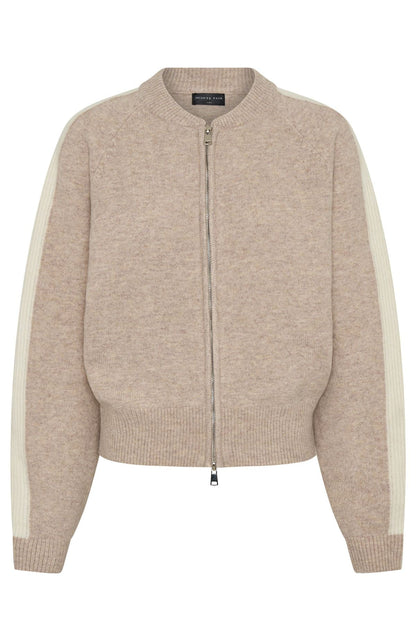 Stripe Me Down Knit Jacket Oat/White