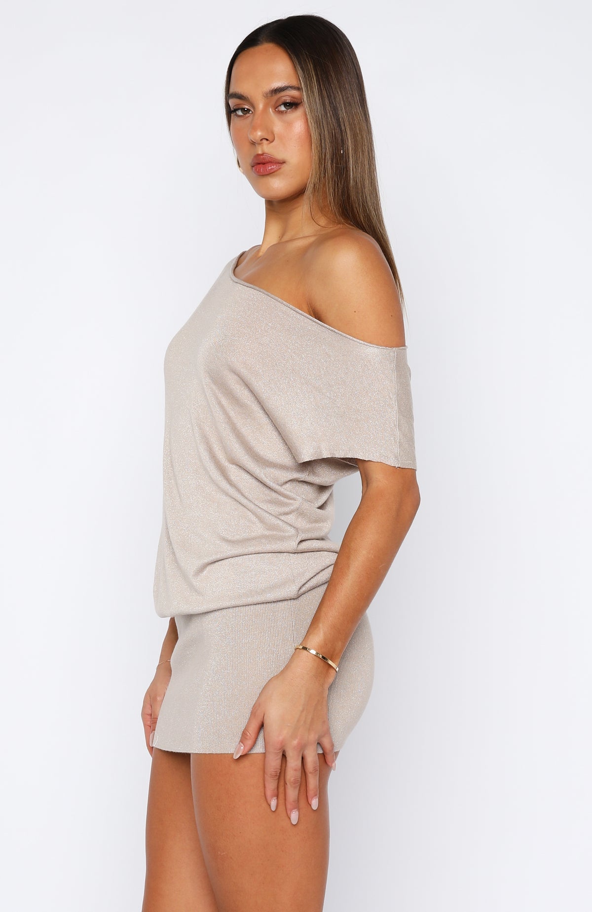 Following My Instincts Mini Dress Champagne