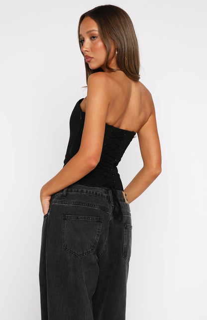 Bye Girl Strapless Bustier Black