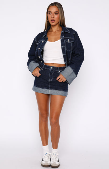 Charlotte Denim Mini Skirt Dark Indigo