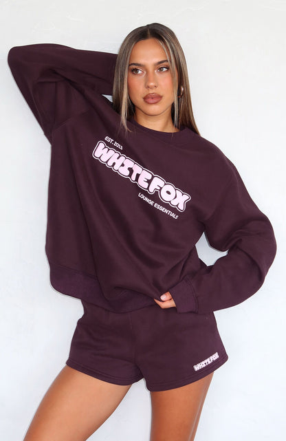 Give It A Try Oversized Sweater Plum