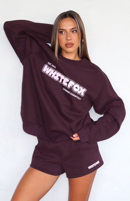 Give It A Try Oversized Sweater Plum
