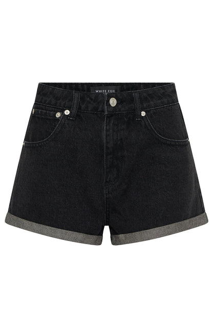 Missin' Something Denim Shorts Black Acid Wash