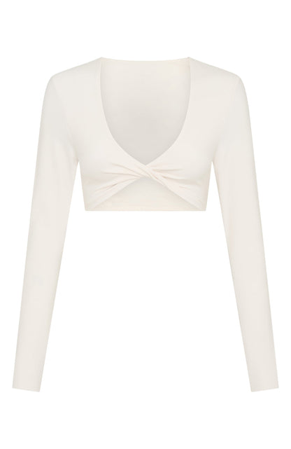 Over The Line Long Sleeve Crop Cream