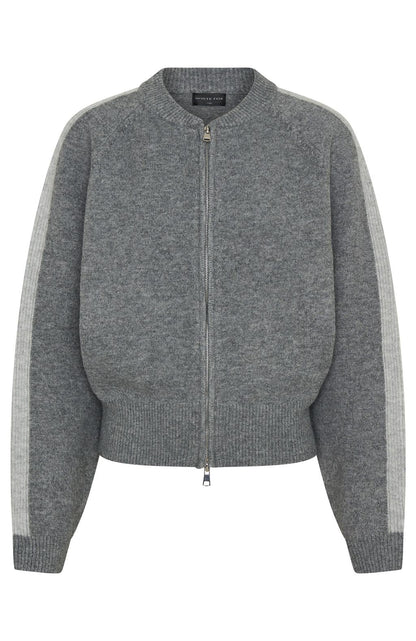 Stripe Me Down Knit Jacket Charcoal/Grey