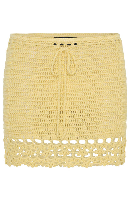 Don't Ask Me That Crochet Mini Skirt Lemon