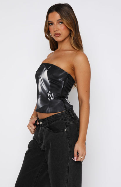 I'll Be Alright Strapless Bustier Midnight Twist