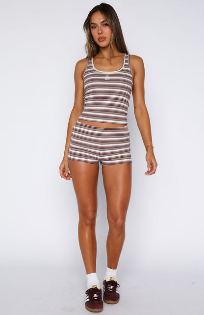 Escape Mode Tank Top Maple Bloom Stripe