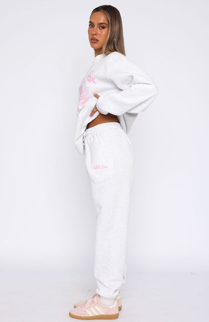 Pick You A Flower Sweatpants Grey Marle