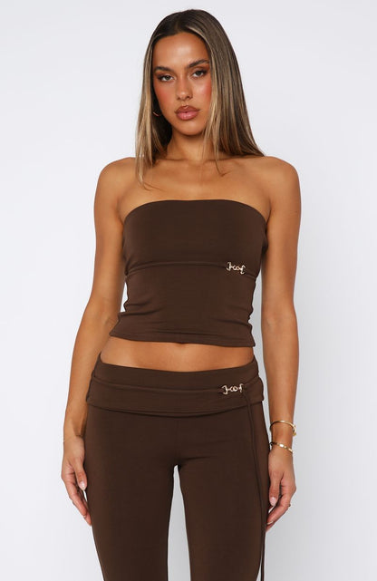 Step On Up Strapless Top Chocolate