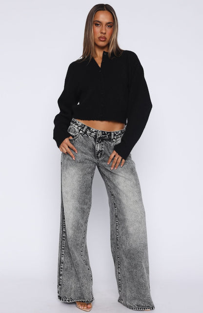 Warm Whispers Knit Cardigan Black