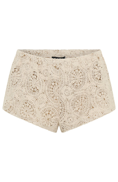 Athena Crochet Shorts Off White