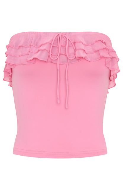 Baby, Come Over Strapless Top Pink