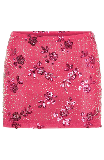 Capri Cove Beaded Mini Skirt Pink