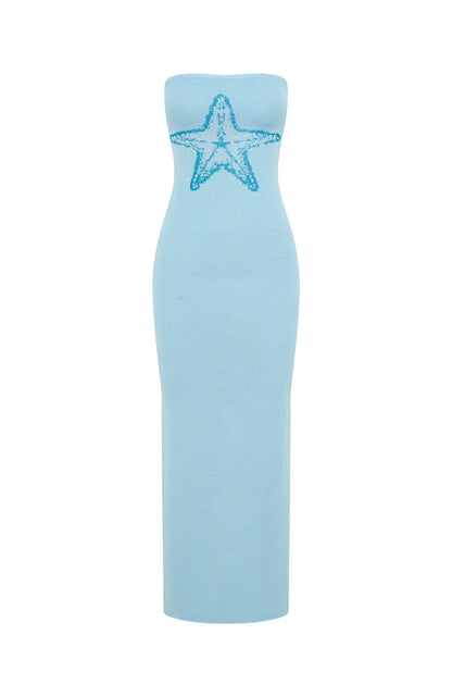 Chasing Wild Dreams Knit Maxi Dress Azure
