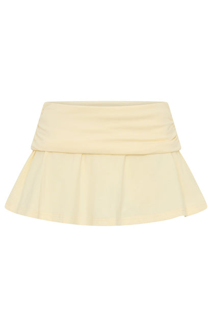 From The Archives Gigi Fold Over Mini Skirt Lemon