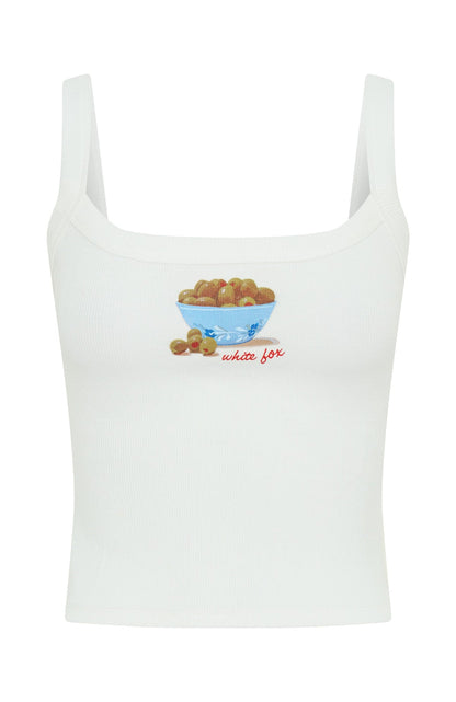 Just A Snack Tank Top White