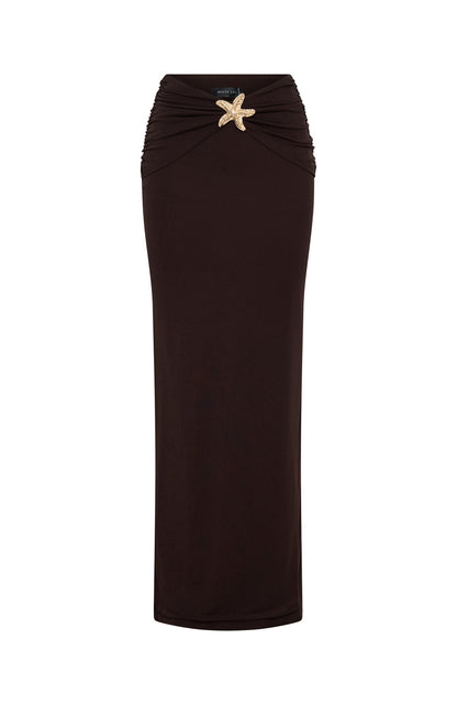 Lil Mermaid Maxi Skirt Chocolate
