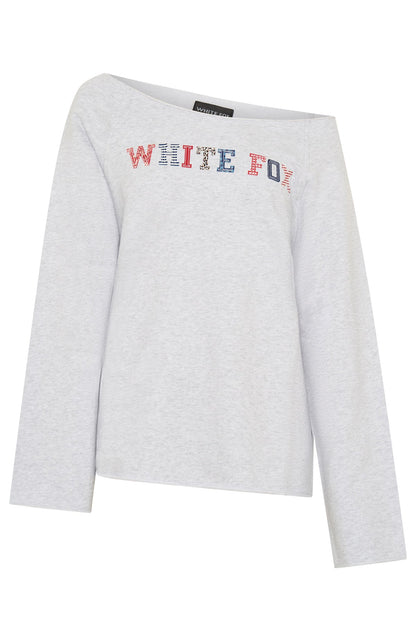 Live For Today Off Shoulder Sweater Grey Marle