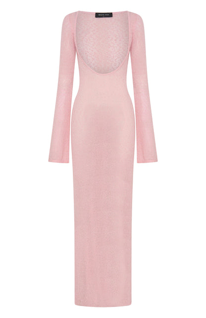Malta Mermaids Long Sleeve Maxi Dress Blush Pink