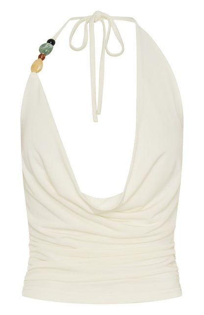 Selene Halter Top Off White