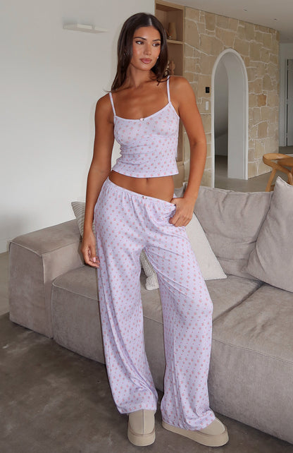 Snuggle Season Pyjama Pants Purple Floral