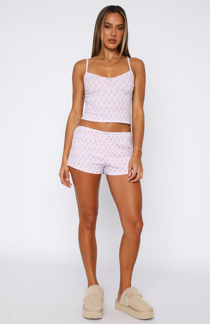 Snuggle Season Pyjama Shorts Purple Floral