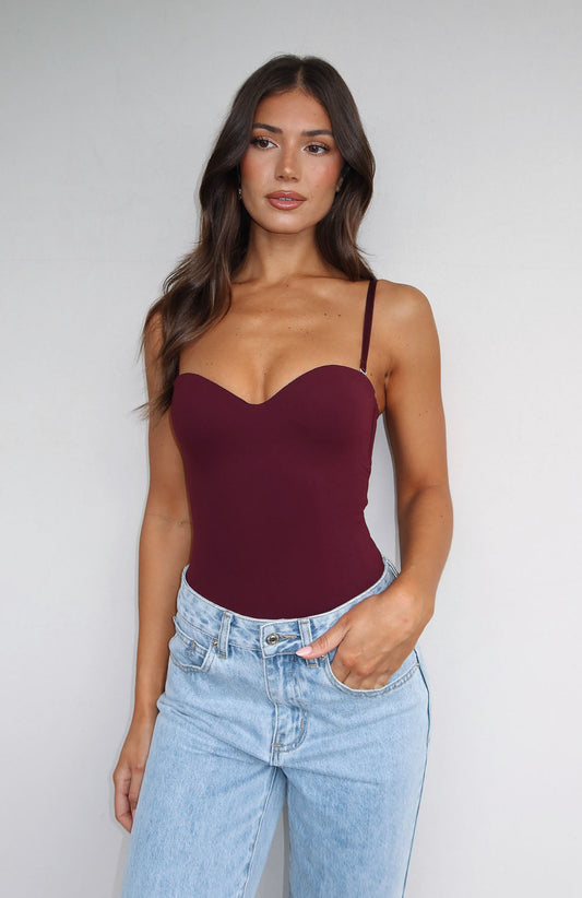 Stuck To You Bodysuit Wine