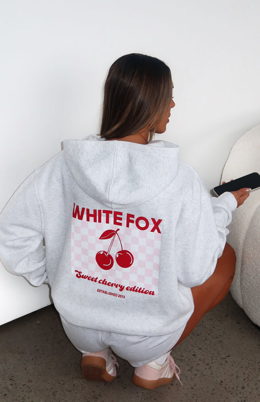 Sweet Cherry Edition Oversized Hoodie Grey Marle