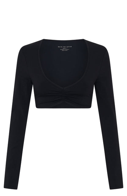 Sync Long Sleeve Crop Black