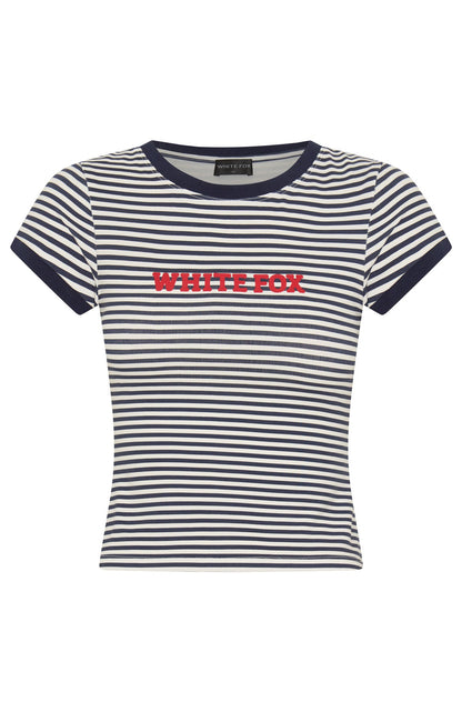 Weekend High Baby Tee Navy Stripe