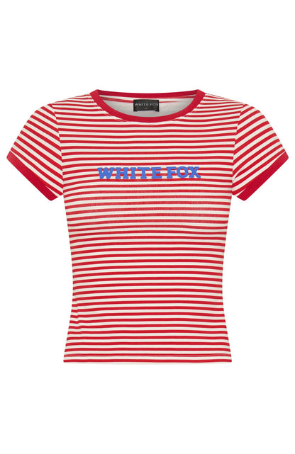 Weekend High Baby Tee Red Stripe
