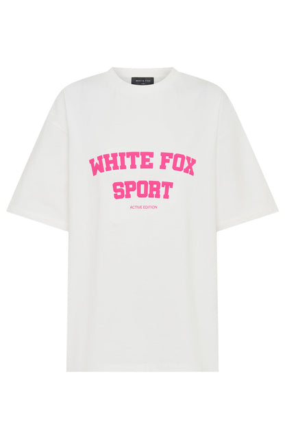 Winning Team Oversized Tee White/Bubblegum