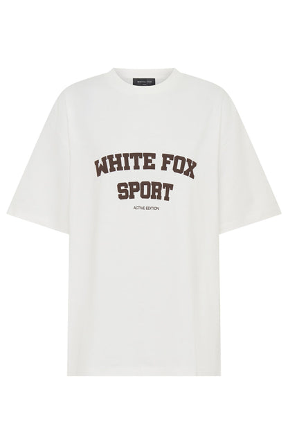 Winning Team Oversized Tee White/Chocolate
